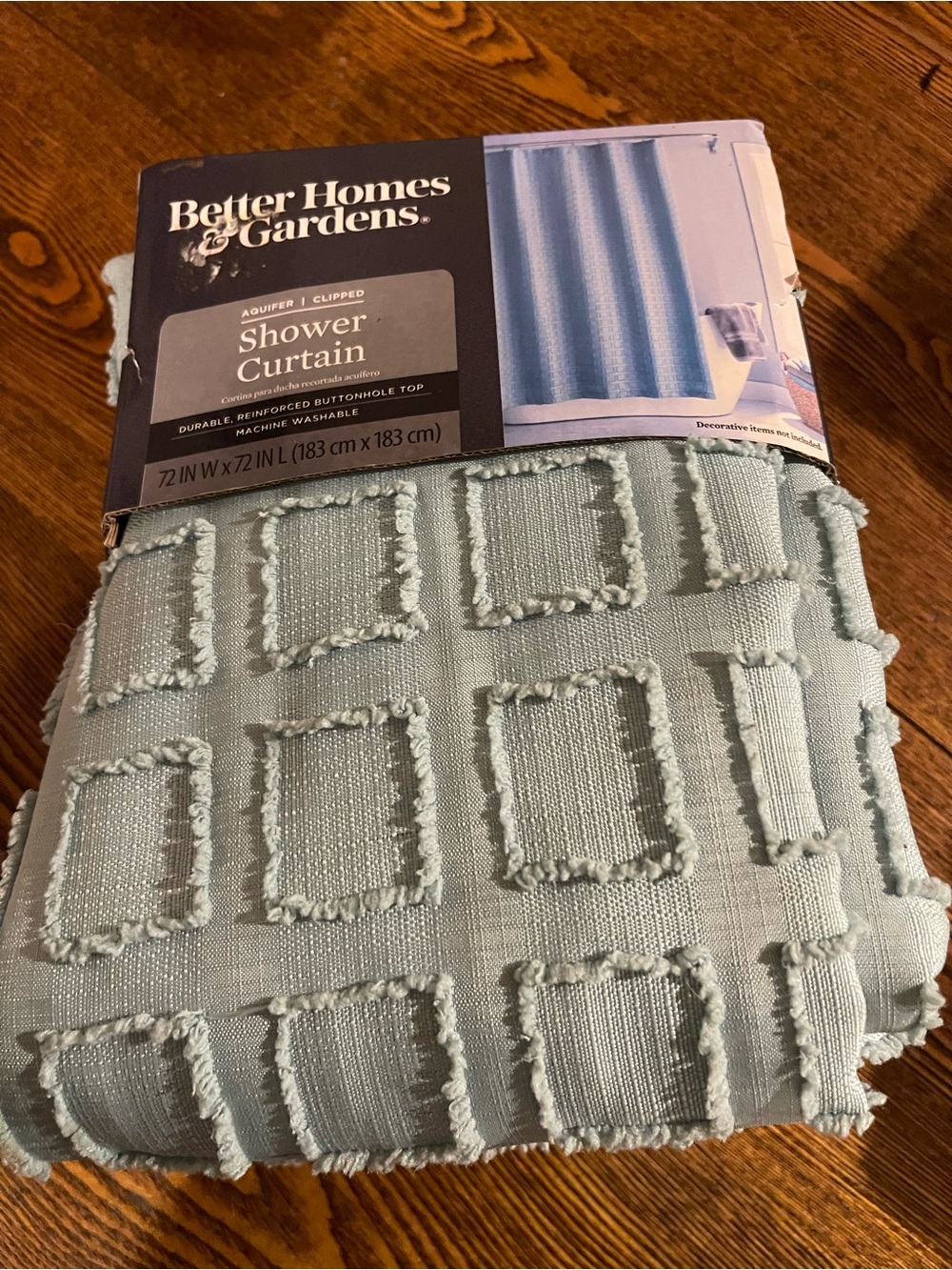 Better Homes And Gardens Teal Textured Square Shower Curtain